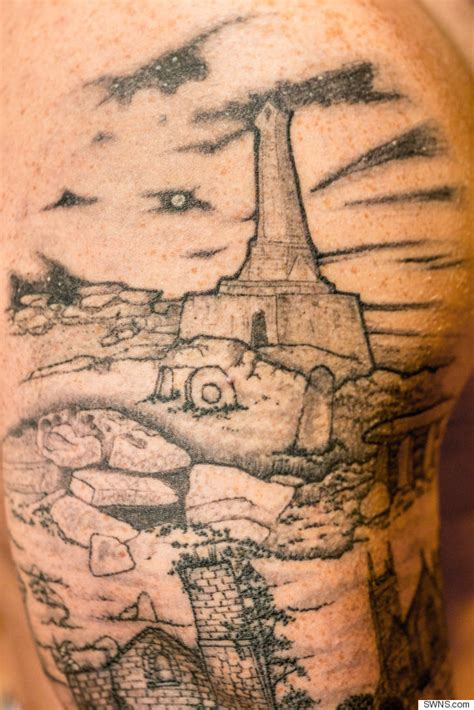 cornish man spends 28 hours getting landmarks tattooed onto body in