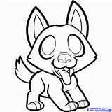 German Shepherd Puppy Drawing Draw Coloring Cute Dog Easy Pages Husky Anime Step Drawings Cartoon Puppies Head Outline Animals Dragoart sketch template