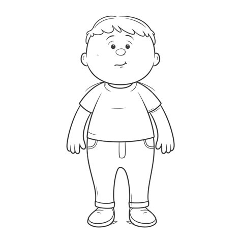 child coloring pages fat boy vector illustration tdisz outline sketch