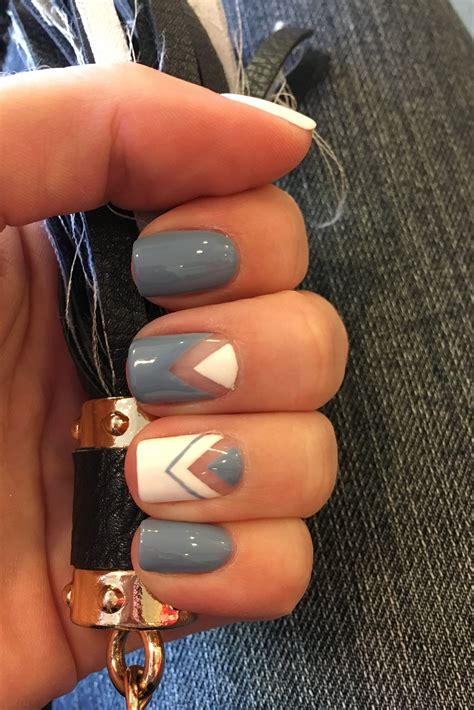 Sky Blue Triangle Nail Design Triangle Nails Triangle Nail Design