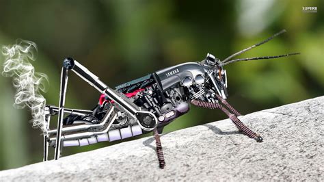 grasshopper insect robot digital art yamaha smoke wallpapers hd desktop and mobile