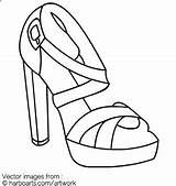 Outline Shoe Sandal Template Clipart Heel Sandles Clip Cliparts Vector Shoes Block Path Clipartmag Library Clipground sketch template