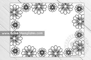 flower border coloring page flowers templates