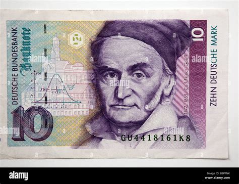close    traditional german  ten deutsche mark banknote stock