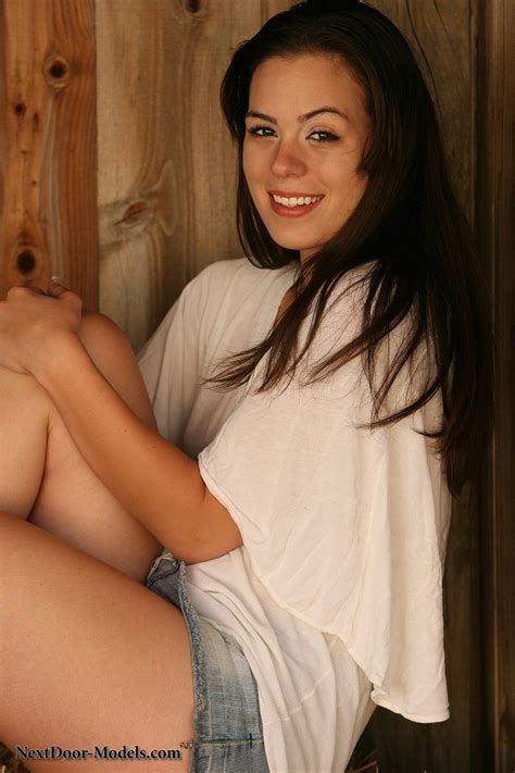 Abby Gets Rowdy On A Hay Bale With Her Denim Mini Skirt Porn Pictures