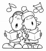 Coloring Pages Singing Kids Labels sketch template