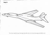 Draw Drawing Lancer Military Bomber Tutorials Rockwell Step B1b Transportation sketch template