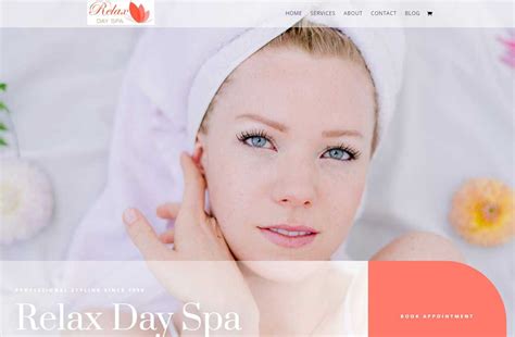 relax day spa website design sample