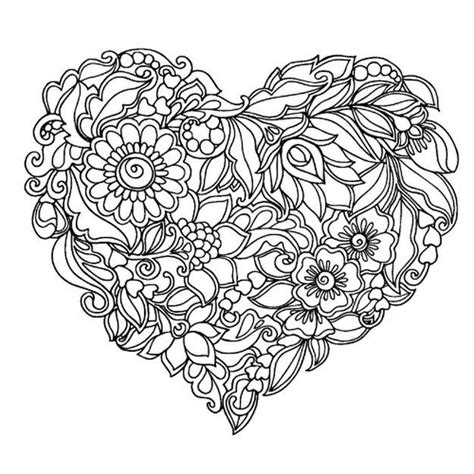 abstract heart coloring pages  grown ups printable flower coloring