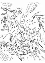 Dragon Coloring Thor Fighting Against Print sketch template