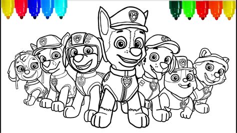 paw patrol colouring pages  kids