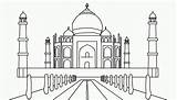 Masjid Mewarnai Warna Disimpan Mahal Taj sketch template