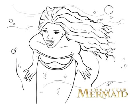 mermaid  coloring pages halle bailey  ariel