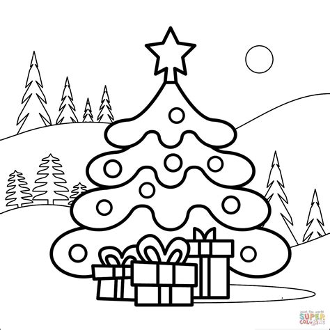 christmas tree coloring pages   kids