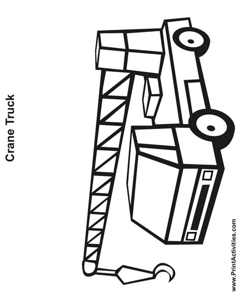 truck coloring page crane truck