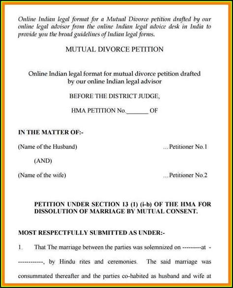indian divorce application form   hindi form resume