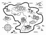 Treasure Map Coloring Pages Printable Kids Pirate Maps Drawing Template Museprintables Island Paper sketch template