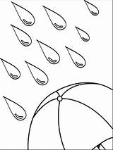 Raindrops Umbrella sketch template