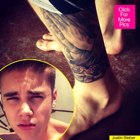[pic] justin bieber leg tattoo — sexy new ink shared on instagram hollywood life
