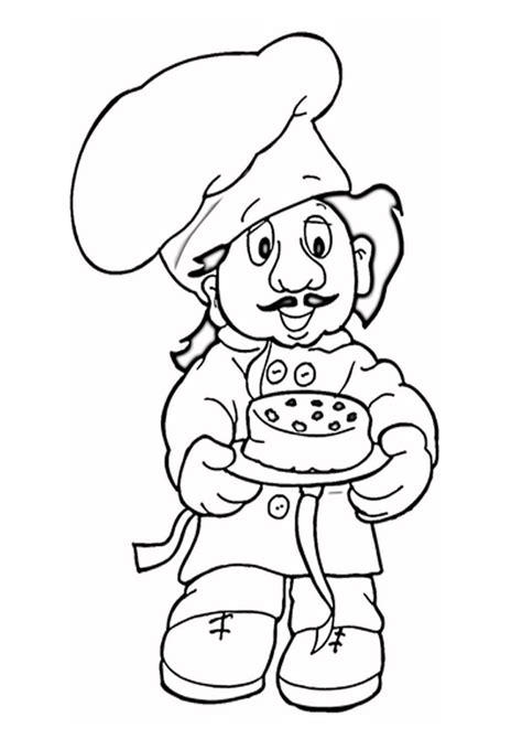 coloring pages baker community helper coloring pages