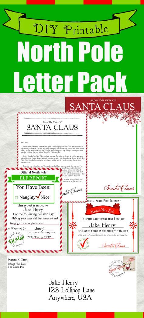 diy printable north pole letter pack create  extra magic