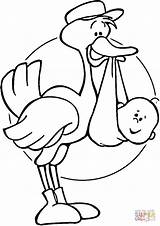 Stork Cicogna Storch Ooievaar Cegonha Kleurplaten Supercoloring Buone Störche Ausmalen Ispirazione Bright Cigüeña Onesie Geburt Bocian sketch template