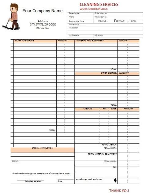 cleaning invoice templates images  pinterest invoice