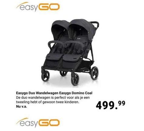 easygo duo wandelwagen easygo domino coal aanbieding bij van asten babysuperstore