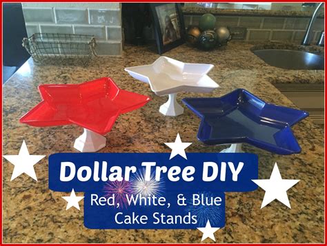 dollar tree diy red white blue cake stands
