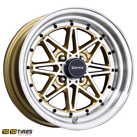 drag dr 20 gold machined 15x7 4 100 offset 10 wheel