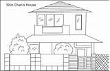 House Coloring Shin Shinchan Pages Drawing Kids Cartoon Printable Sketch Chan Easy Modern Family Print Little Pdf Nice Beautiful Mau sketch template