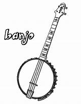 Banjo Coloring Mandolin sketch template