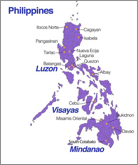 philippine map showing sampling sites  efsb   provinces