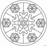 Mandala Coloriage Flocons Neiges sketch template