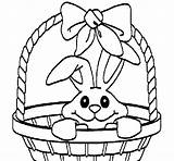 Basket Bunny Coloring Coloringcrew Book sketch template