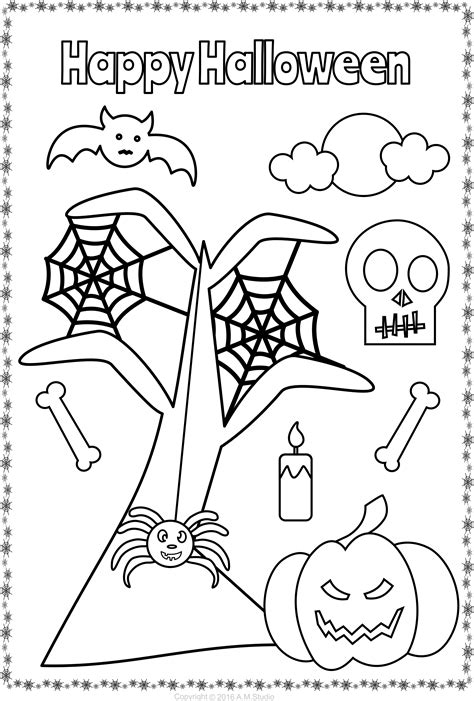 halloween themed coloring pages  kids halloween pictures