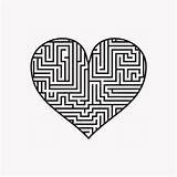 Maze Heart Puzzle Valentine Way Find Vector Illustration Stock sketch template