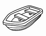 Canoe Coloring Transportation Boat Small sketch template