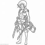 Hange Zoe Colossal Levi Xcolorings Lineart sketch template