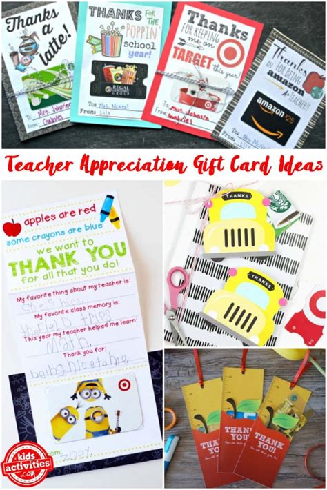 teacher appreciation gift card holders   print  kids