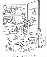 Coloring Pages Baking Kids Winter Food Color Colouring Cookies Sheets Cook Printable Print Activities Indoor Vintage Christmas Cooking Activity Fun sketch template
