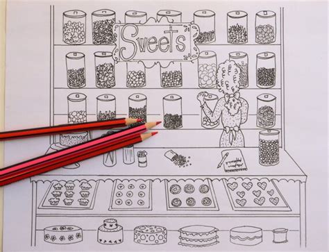 sweet shop adult coloring page candy store bake shop  ivyhouse