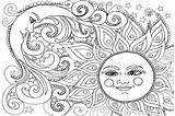 Moon Adults Mandala sketch template