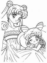 Coloring Sailor Moon Pages Cute Chibi Serenity Easy Print Queen Loving Anime Kolorowanki Little Printable Kids Kid Princess Simple Twilight sketch template