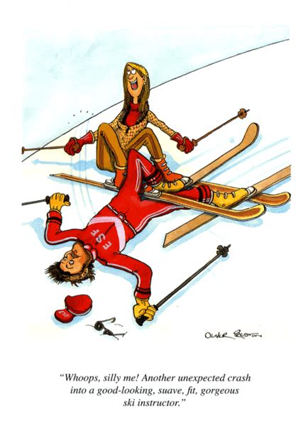 funny skiing card gorgeous ski instructor oliver preston comedy card company