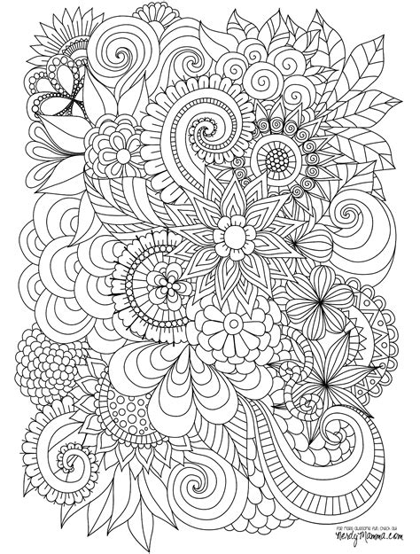 detailed flower coloring pages  adults