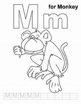 Monkey Coloring Practice Kids Handwriting Pages Hum Tum sketch template