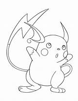 Pokemon Raichu Coloring Pages Pikachu Pichu Getdrawings sketch template