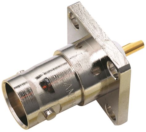 rf coaxial connector bnc coaxial straight flanged jack solder  ohm