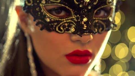 sexy woman wearing venetian masquerade stock footage video